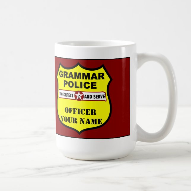 Tasse personnalisable de police de grammaire (Droite)