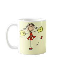 Tasse personnalisable de pom-pom girl de rouge et