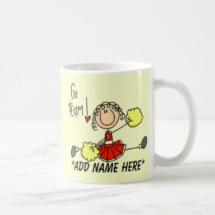 Tasse personnalisable de pom-pom girl de rouge et