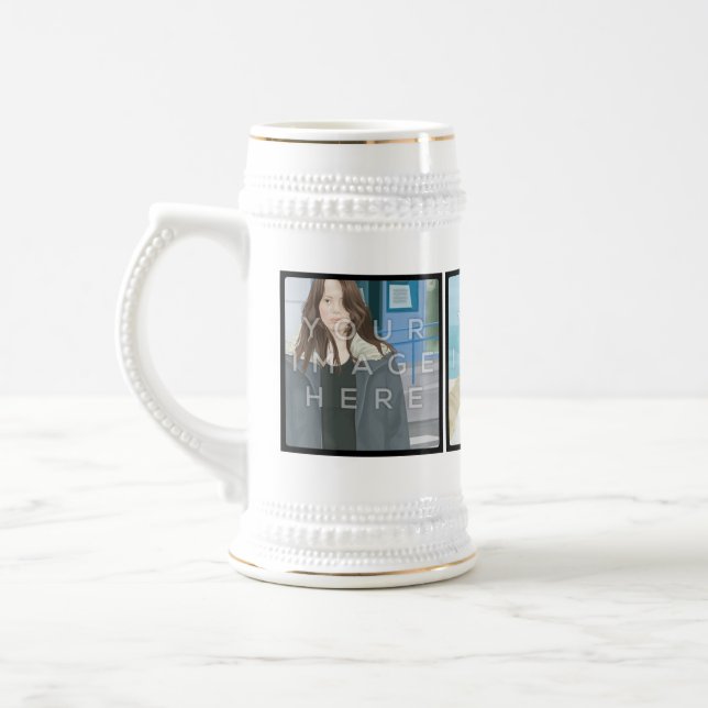 Tasse personnalisable d'Instagram 3-Photo Stein (Gauche)