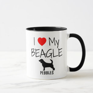 Tasse Personnalisé J'aime mon Beagle