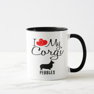 Tasse Personnalisé J'Aime Mon Corgi