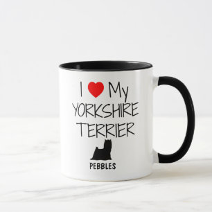 Tasse Personnalisé J'Aime Mon Yorkshire Terrier
