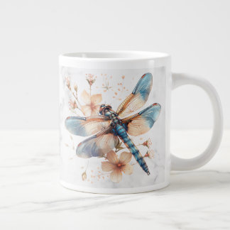 Tasse personnalisée à motif libellule aquarelle