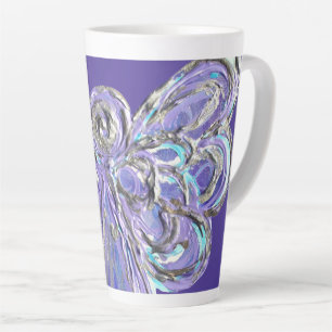 Tasse personnalisée ange gardien violet pour latte