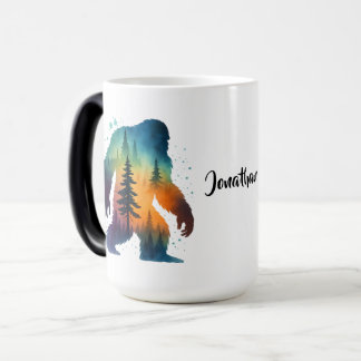 Tasse personnalisée avec aquarelle Sasquatch Bigfo