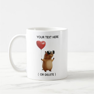 Tasse personnalisée avec capybara mignon et ballon