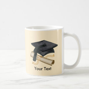 Tasse personnalisée avec diplôme et bonnet de grad