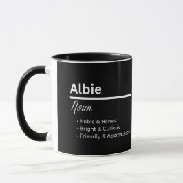 Tasse personnalisée avec le nom Albie Définition p