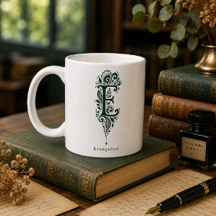 Tasse personnalisée avec linogravure de la lettre