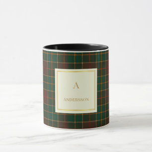 Tasse personnalisée avec motif carreau élégant et 