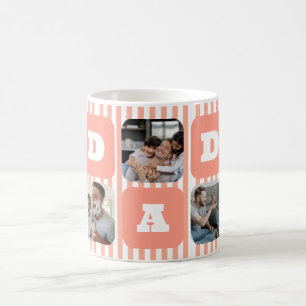 Tasse personnalisée avec motif rayures pour papa