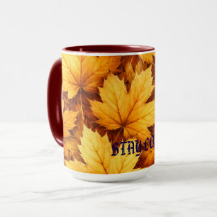 Tasse personnalisée avec nom et citation de feuill