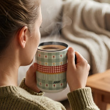 Tasse personnalisée avec nom et fleurs vert sauge