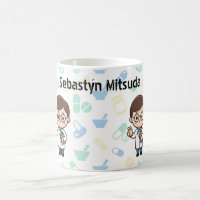 Tasse personnalisée avec pharmacien de dessin anim