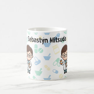 Tasse personnalisée avec pharmacien de dessin anim