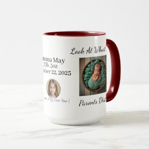 Tasse personnalisée avec photo de bébé et fratrie 