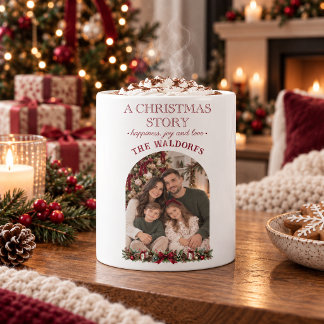 Tasse personnalisée avec photo de famille pour Noë