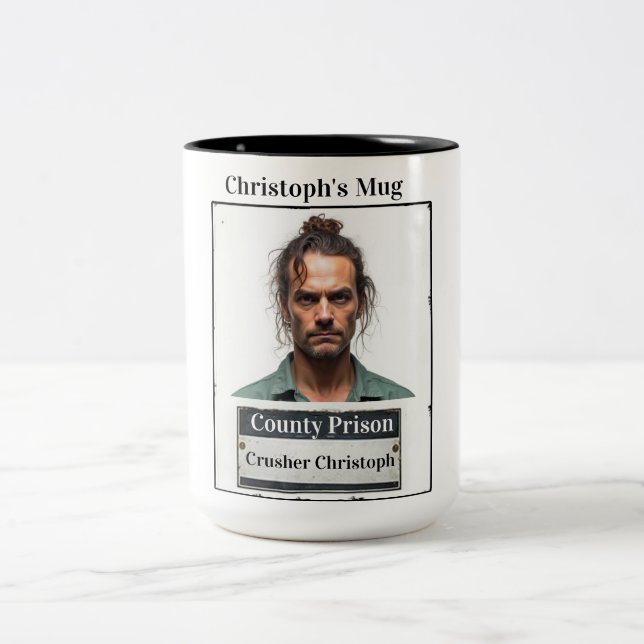 Tasse personnalisée avec photo et nom de prison Bl (Centre)