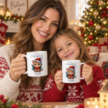Tasse personnalisée avec un mignon chaton de Noël
