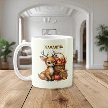 Tasse personnalisée Cerf avec récolte automnale