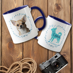 Tasse personnalisée Chihuahua bleu personnalisée a