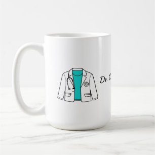 Tasse personnalisée de blouse de docteur   Contour