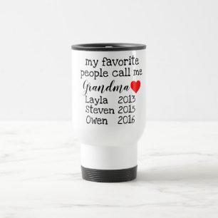 tasse personnalisée de grand-maman avec des noms