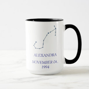 Tasse personnalisée de la constellation du Scorpio