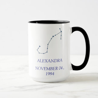 Tasse personnalisée de la constellation du Scorpio