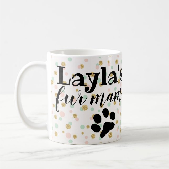 tasse personnalisée de maman de fourrure de chien (Gauche)