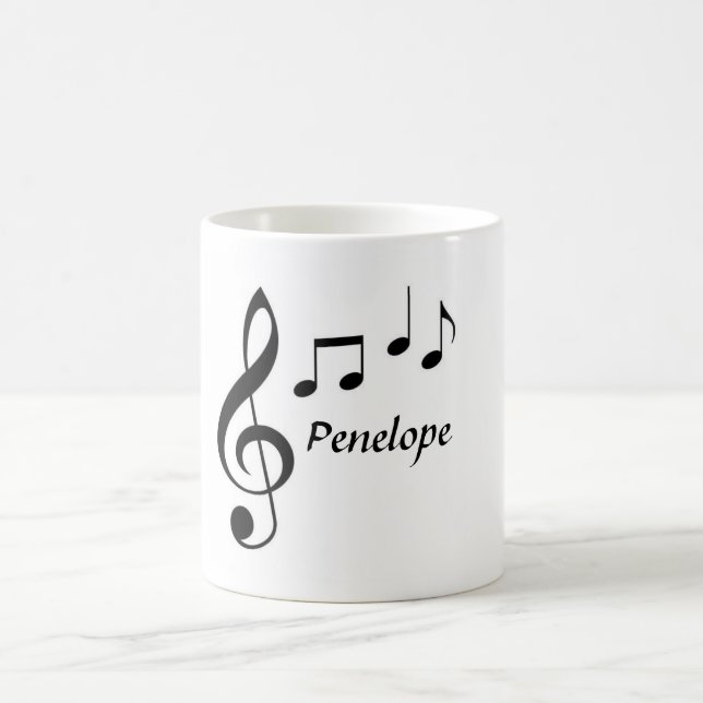 Tasse personnalisée de note de musique (Centre)