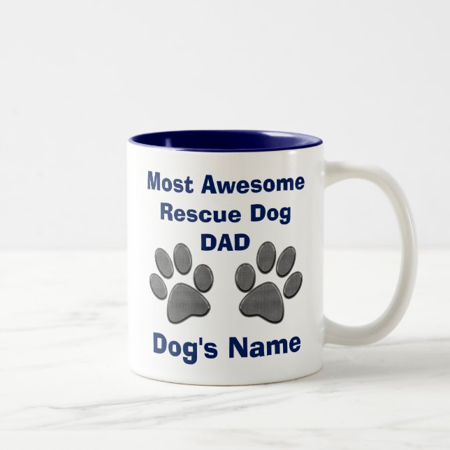 TASSE personnalisée de pattes de chien de cadeaux (Droit)