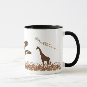 Tasse personnalisée de safari de girafe