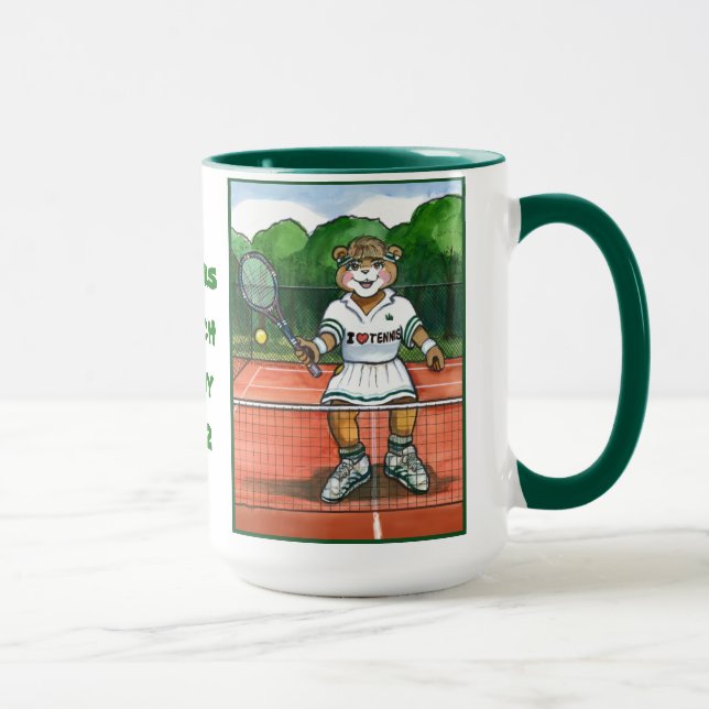 Tasse personnalisée de tennis pour l'entraîneur ou (Droite)