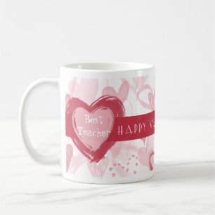 Tasse personnalisée de Valentine de coeur pour le