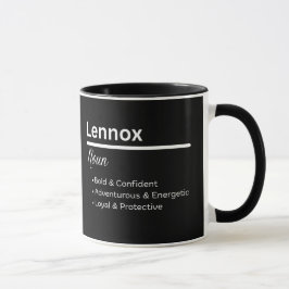 Tasse personnalisée Définition du prénom Lennox po
