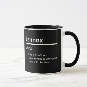 Tasse personnalisée Définition du prénom Lennox po