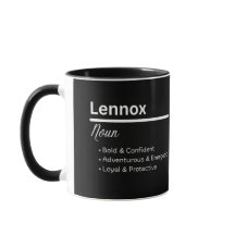 Tasse personnalisée Définition du prénom Lennox po