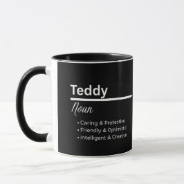 Tasse personnalisée Définition du prénom Teddy Boy