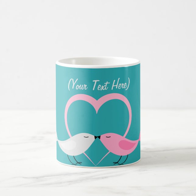 Tasse personnalisée deux petites par perruches (Centre)