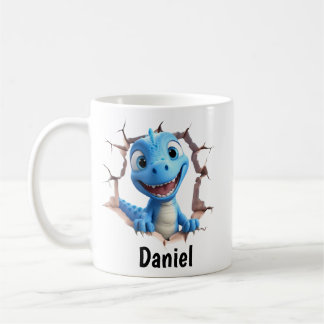 Tasse Personnalisée Dinosaure Bleu | Cadeau pour E