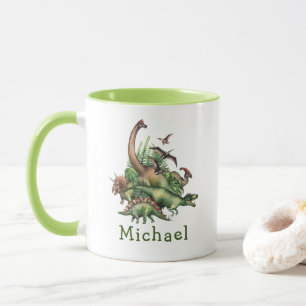 Tasse personnalisée Dinosaures dans la jungle pour