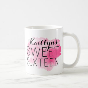 Tasse personnalisée du bonbon 16 avec l'aquarelle