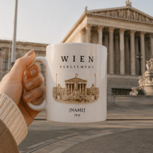 Tasse personnalisée du Parlement de Vienne | Nom &