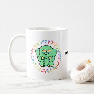 Tasse personnalisée éléphant mignon LGBTQ Fierté c
