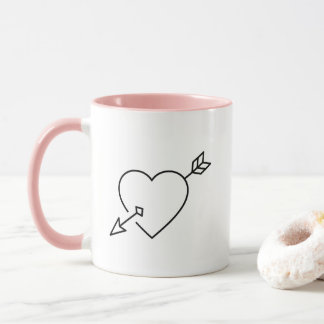 Tasse personnalisée Flèche de Cupidon qui a frappé