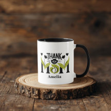 Tasse personnalisée fleurs Merci Maman