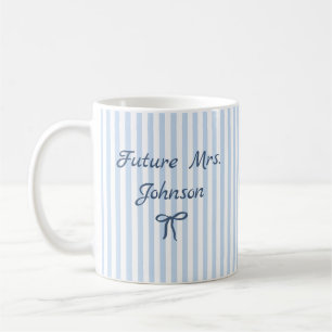Tasse personnalisée Future Mrs rayée pour les fian