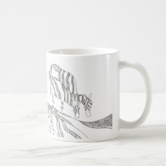 Tasse personnalisée girafe personnage bâton abstra